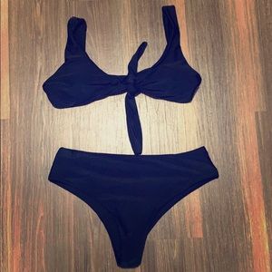 Black front-tie bikini